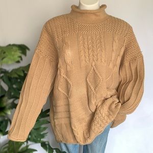 Vintage | Sweaters | V I N T A G E Oversized Cable Knit Natural Granny Knit  Sweater | Poshmark